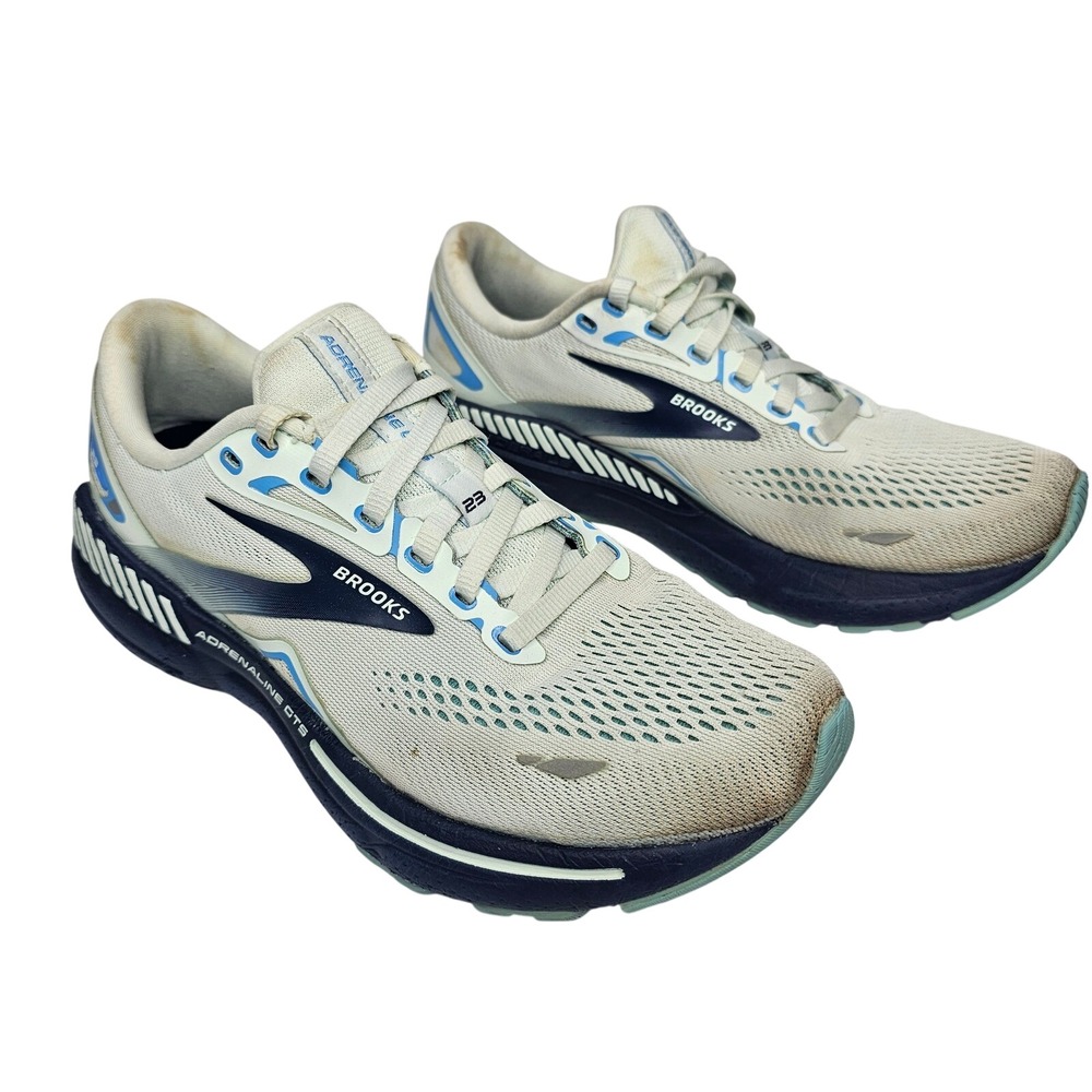 Brooks Adrenaline GTS 23‎ Womens 8 Blue Grey Running Shoes Stability Sneakers